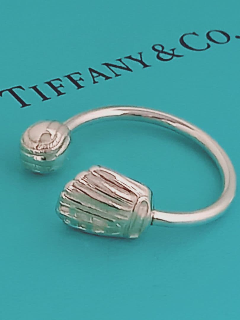 レア 美品 TIFFANY ティファニー グラブ ボール キーリング シルバー