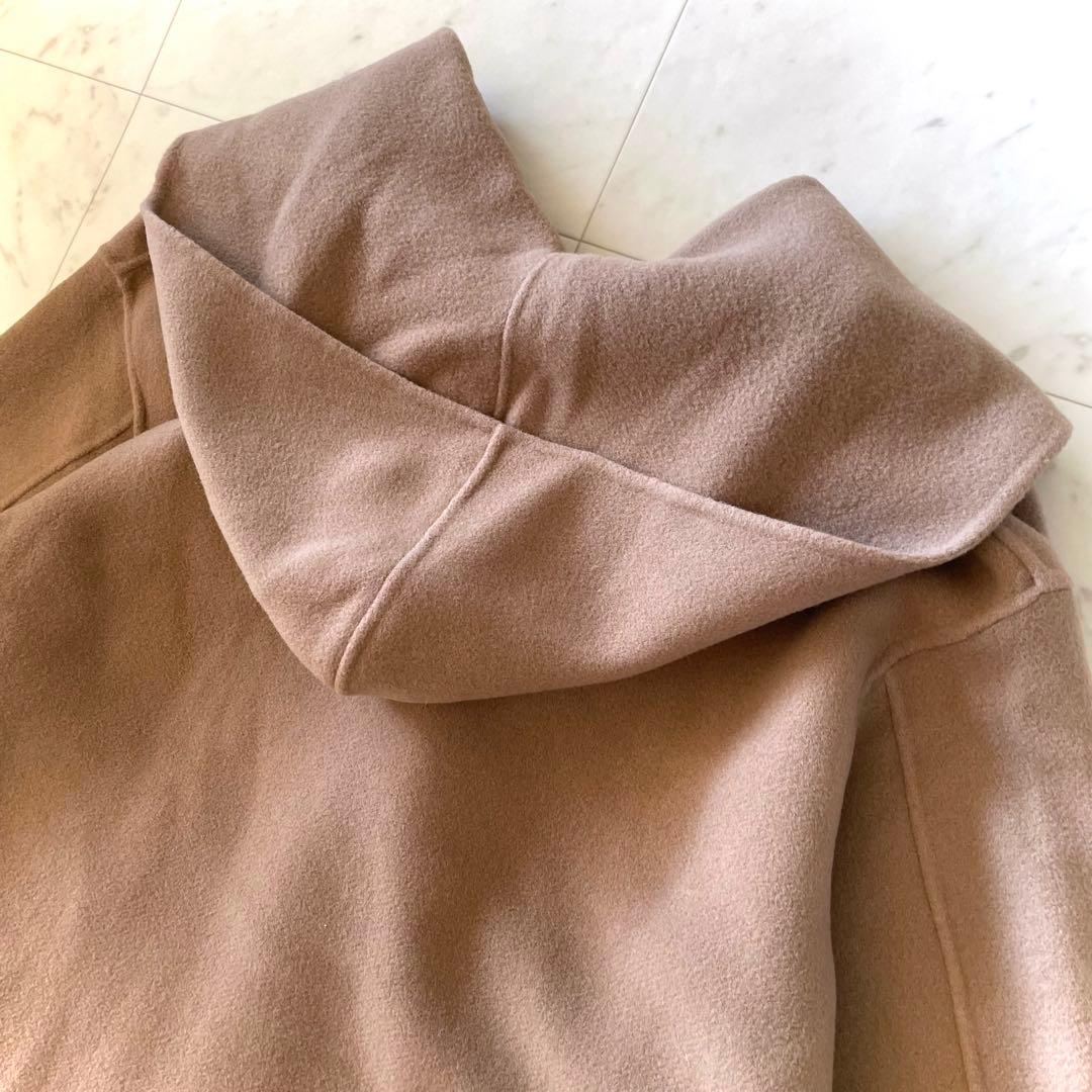 美品＊スピック＆スパン ダブルモッサリバーフーディーガウンコート カシミヤ混