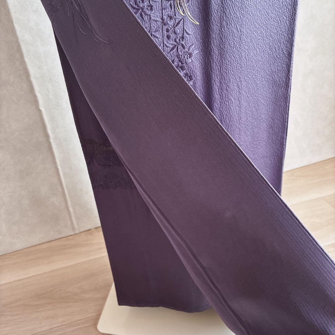 〈着物のみ〉付け下げ　フルセット　着物　正絹　鳳凰　凛と紫　訪問着　G9