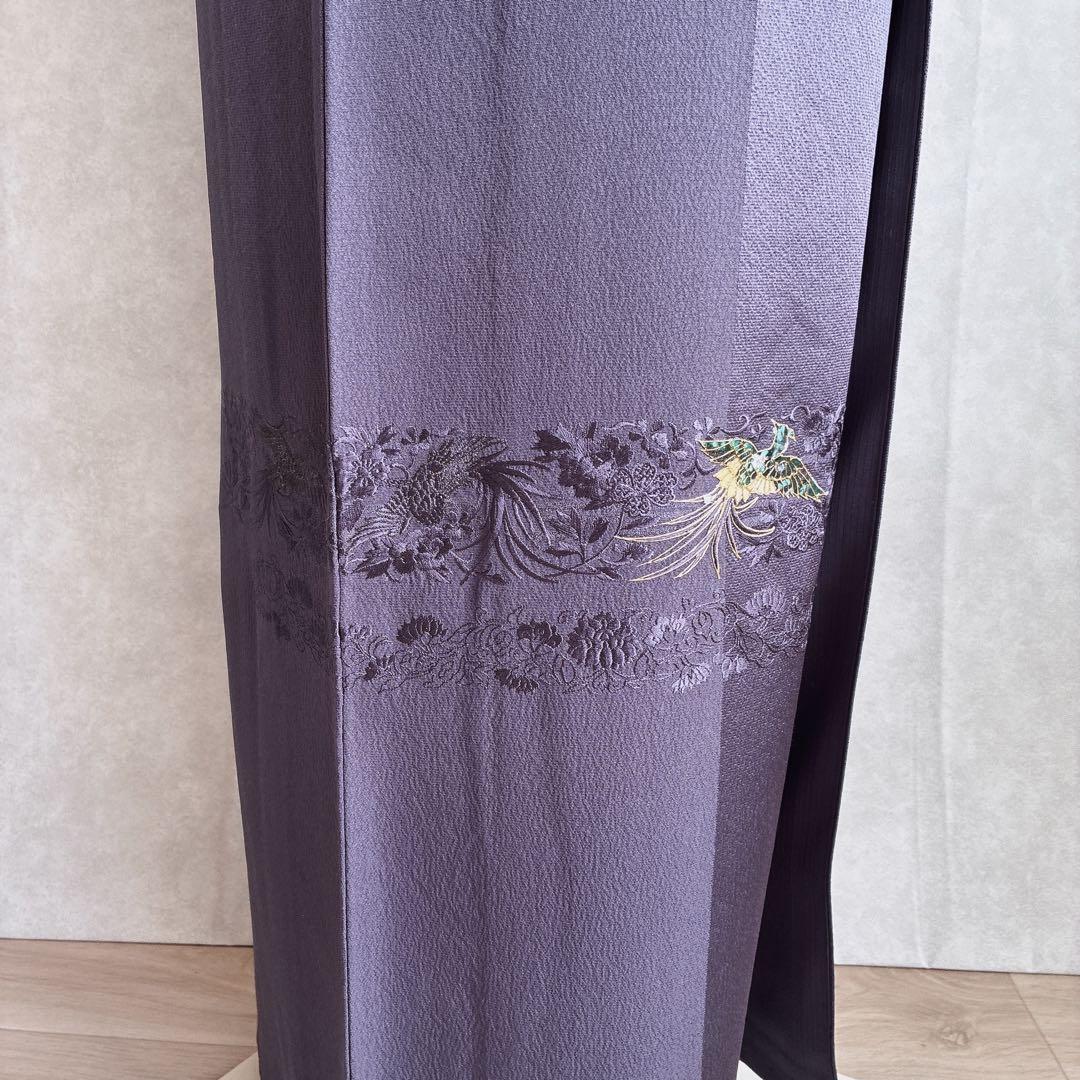 〈着物のみ〉付け下げ　フルセット　着物　正絹　鳳凰　凛と紫　訪問着　G9