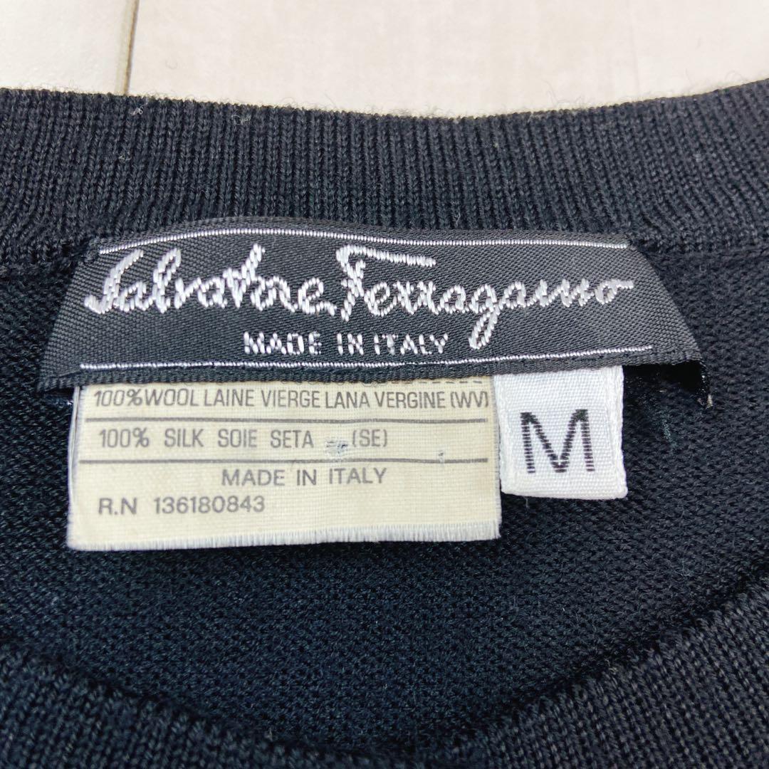 極美品 フェラガモ ガンチーニシルク100 ニットアンサンブル カーディガン