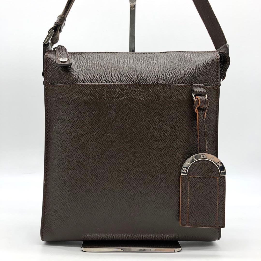 ✨美品✨ブルガリマン ショルダーバッグ パラジウムロゴ金具 レザー ブラウン