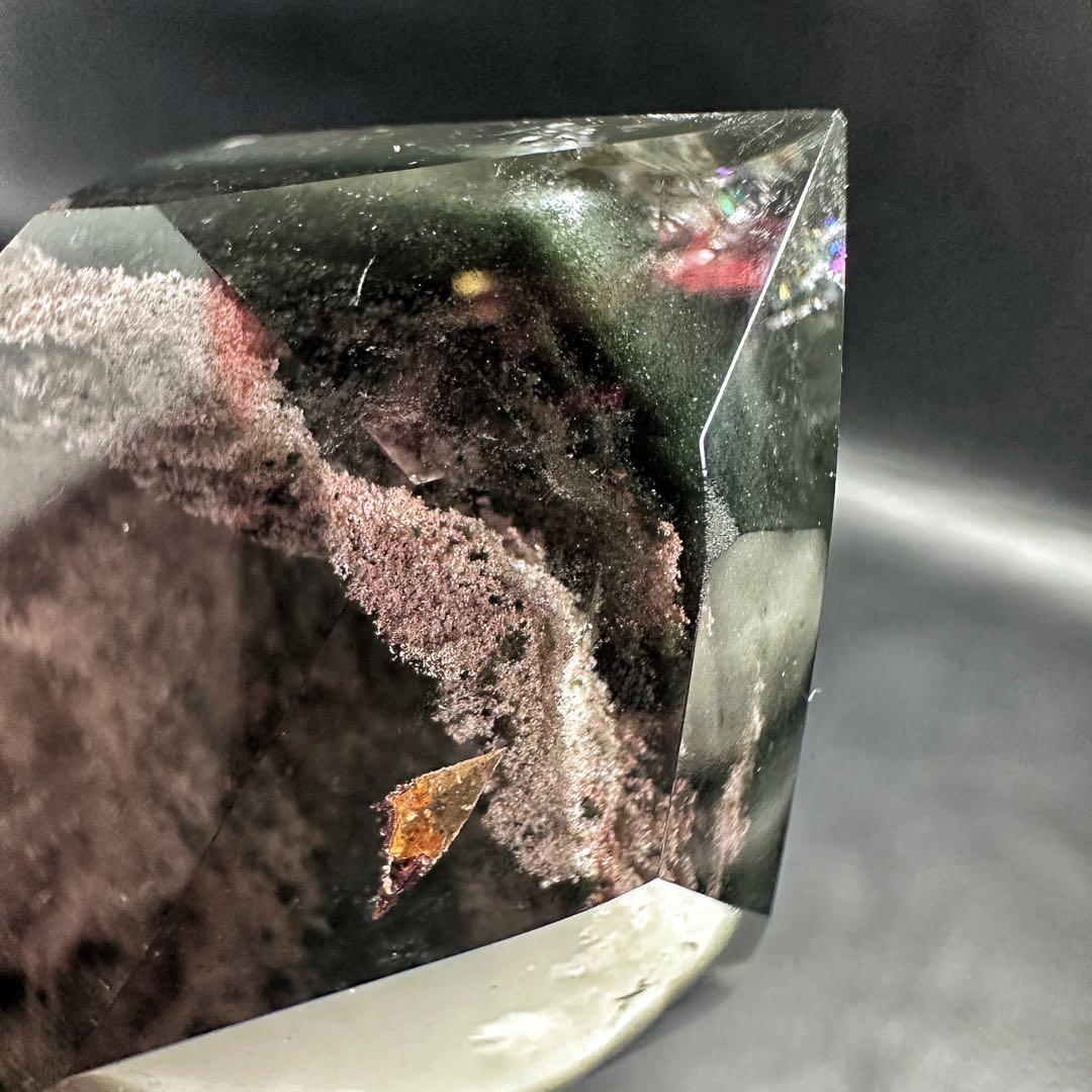 ガーデンクォーツインクォーツ六角柱レインボー☆庭園水晶ポイント☆天然石A1240