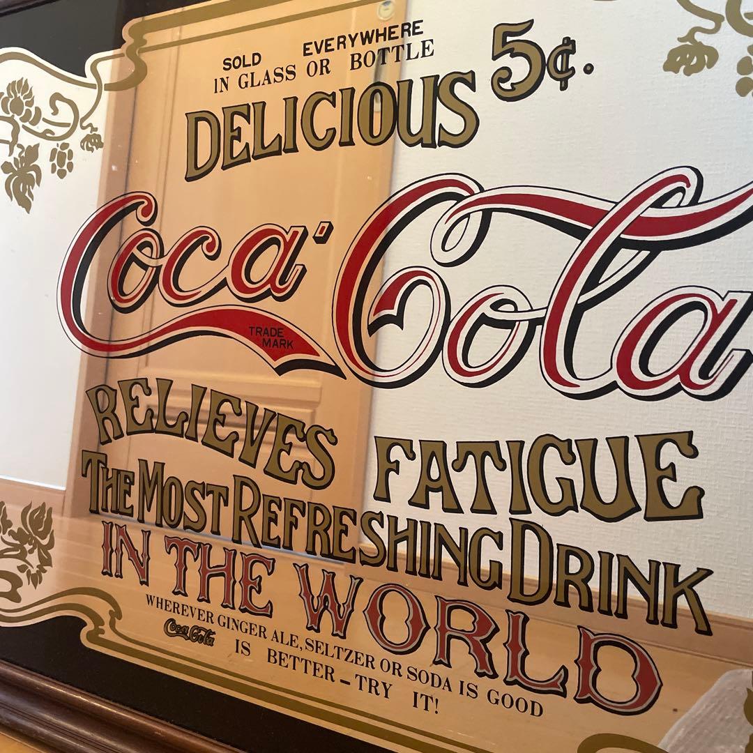 大型ビンテージ　パブミラー　Coca-Cola ヴィンテージ広告 壁掛けアート