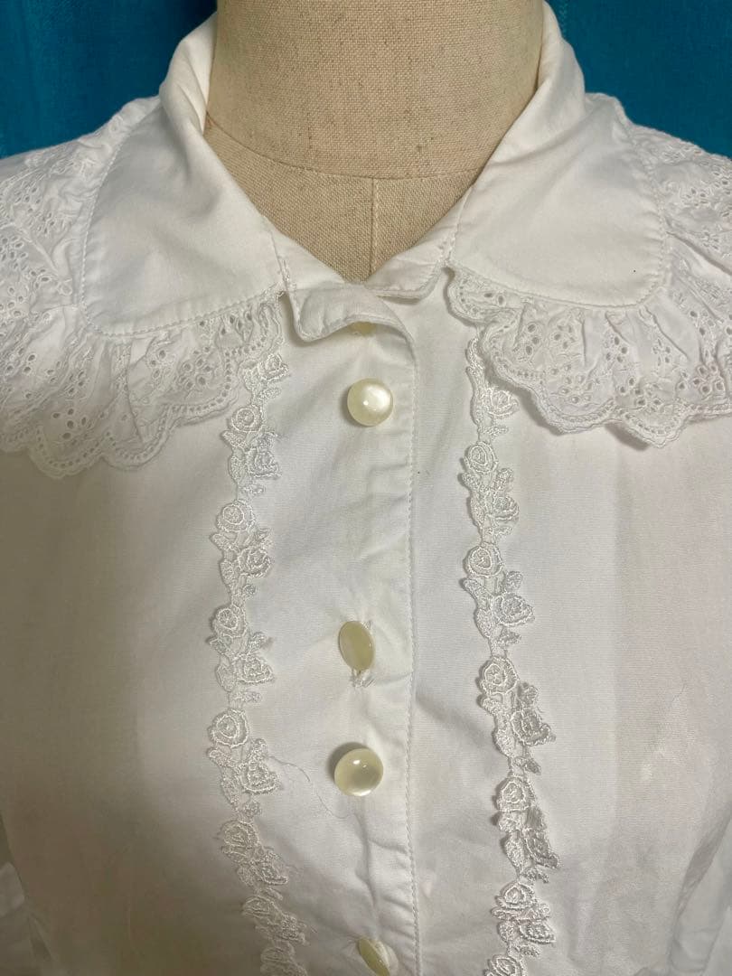 ALICE and the PIRATES 白 丸襟 バラレース ブラウス