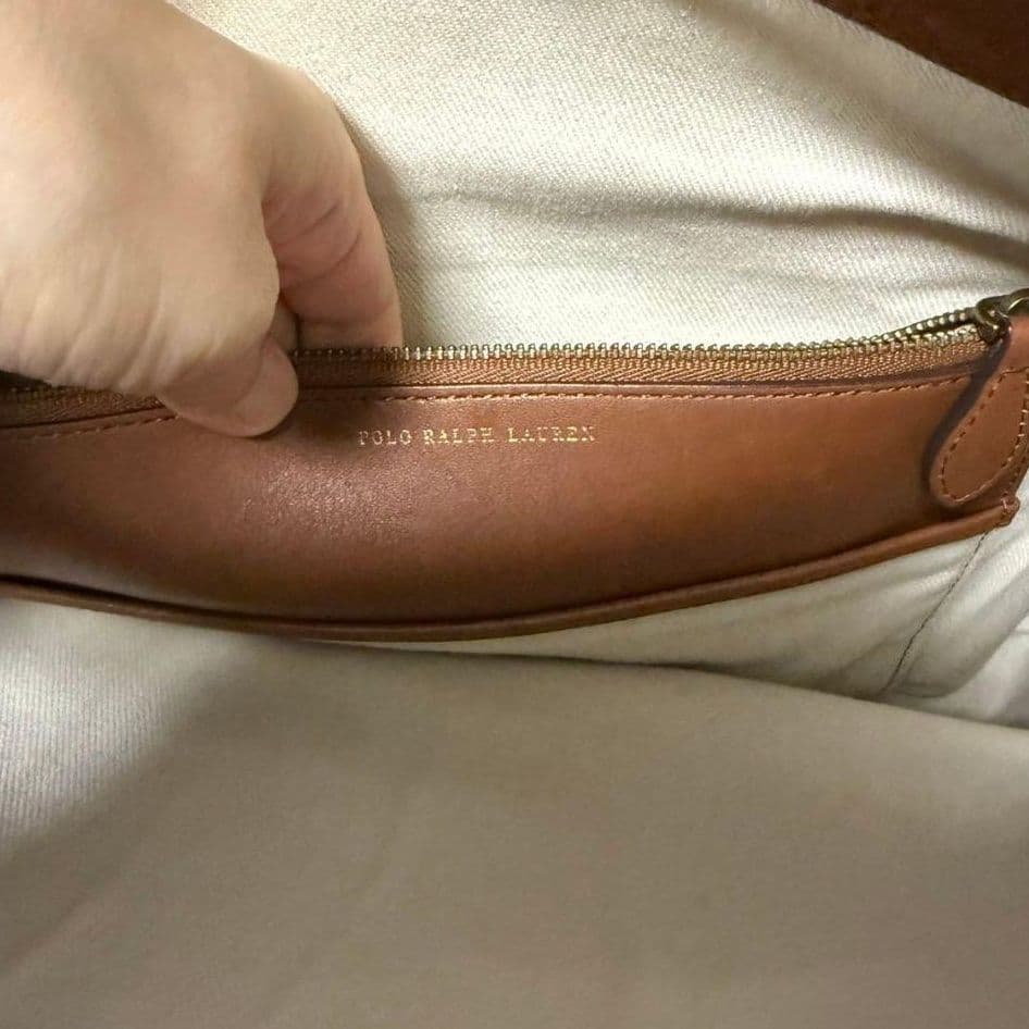 ✅️ポロラルフローレン　ホーボーバッグ スエード 　レザー　ブラウン