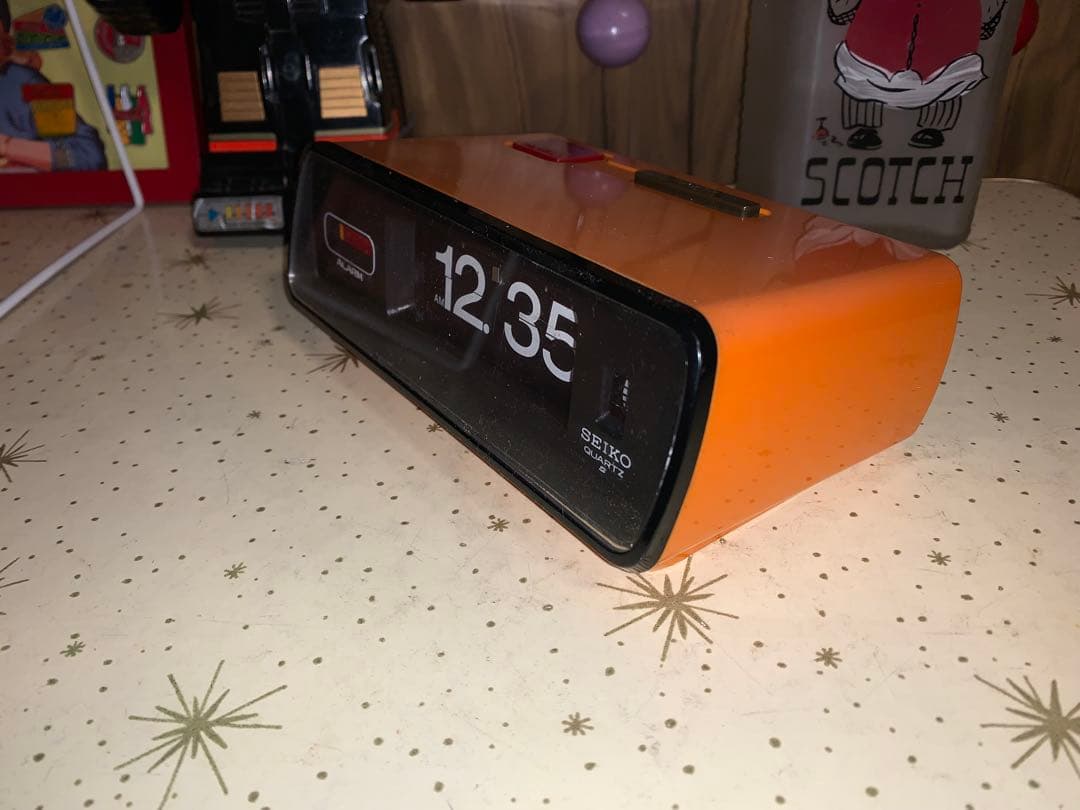 昭和レトロ　動作品　SEIKO セイコー　パタパタ時計　スペースエイジ　イームズ