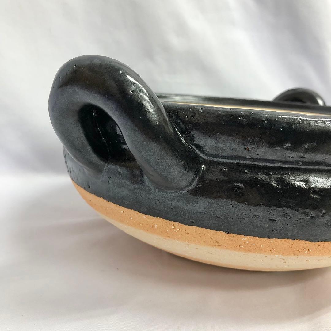 【58】長谷園 土鍋 ヘルシー 蒸し鍋 黒(中) ZW-22 新品未使用