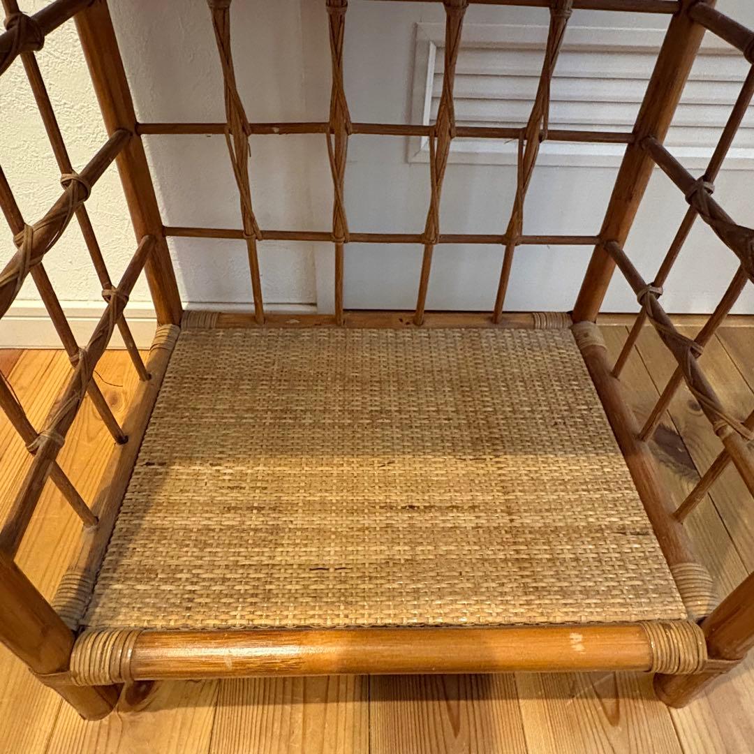 昭和レトロ アーチ型 3段ラタンラック オープンシェルフ 飾り棚 ディスプレイ