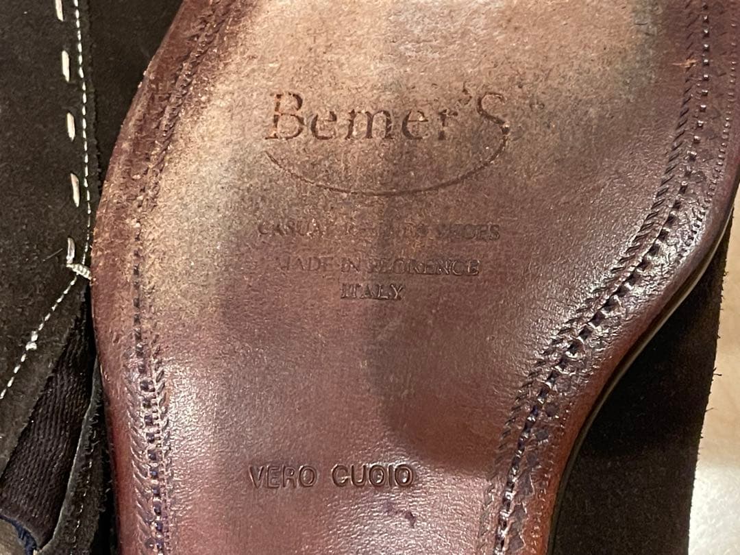 ベーメルズBemer'Sダークブラウン スエード ビジネスシューズ イタリア製