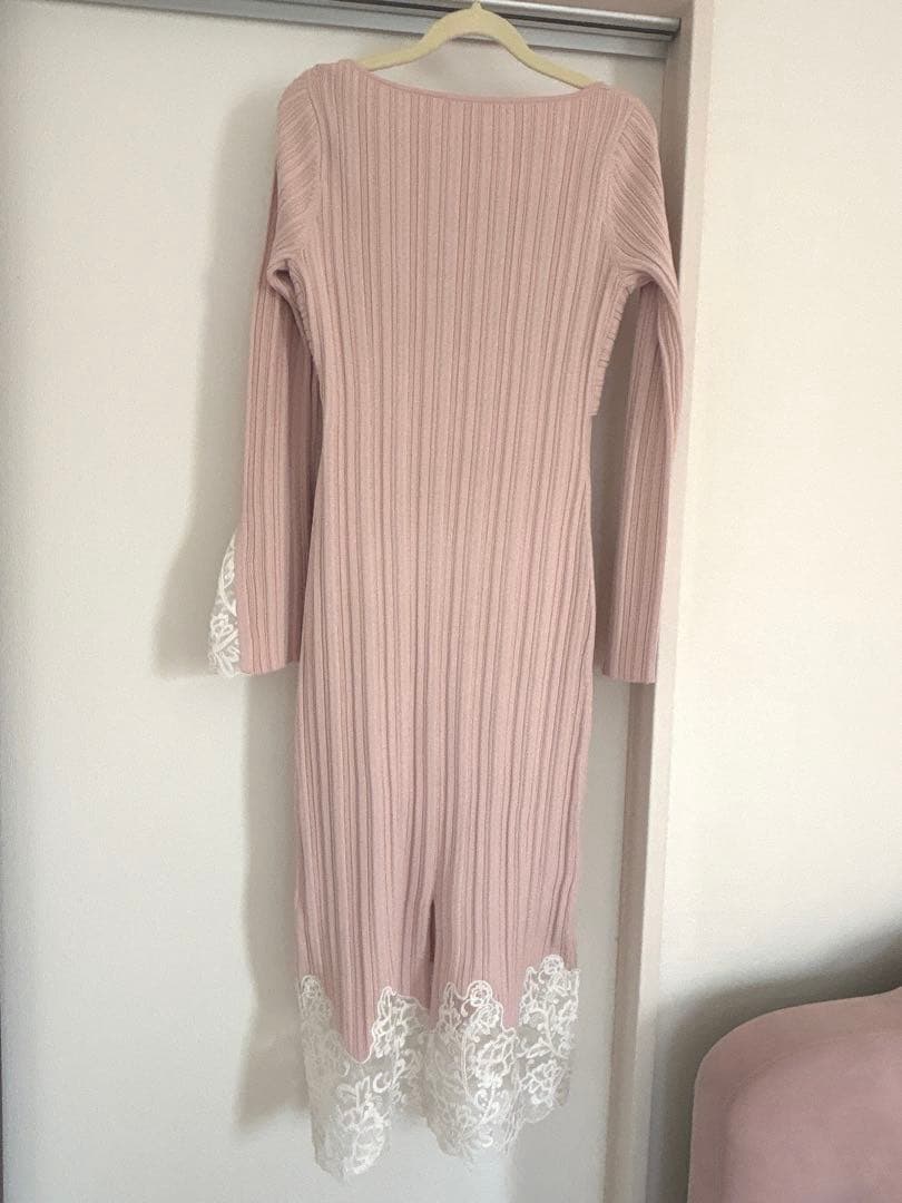 ワンピース Lilou Lace Hem Knit Dress misty rose