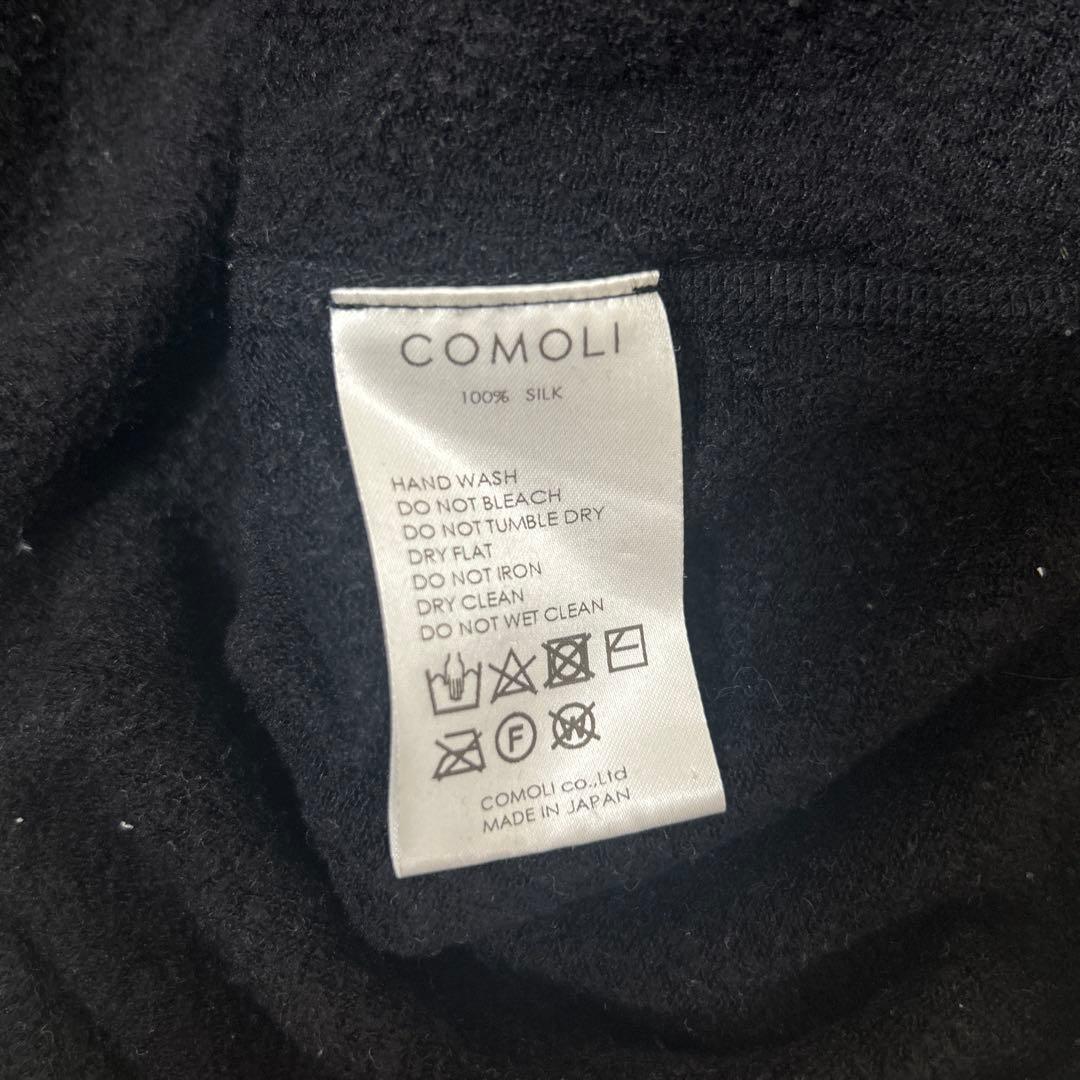 COMOLI シルクフリースハーフジッププルオーバー