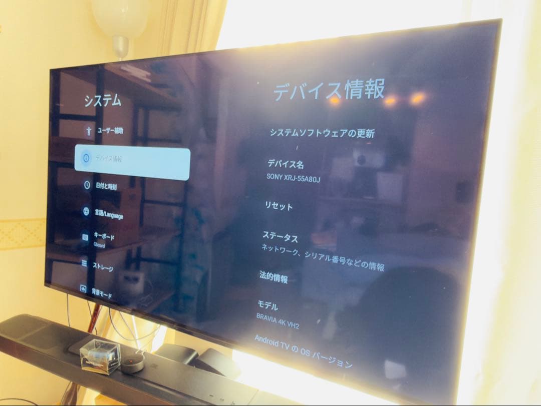定価約30万★】SONY BRAVIA XRJ-55A80J 4K有機ELテレビ