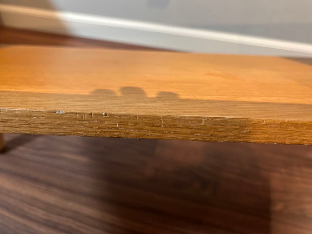 unico 木製センターテーブル ガラス天板付き