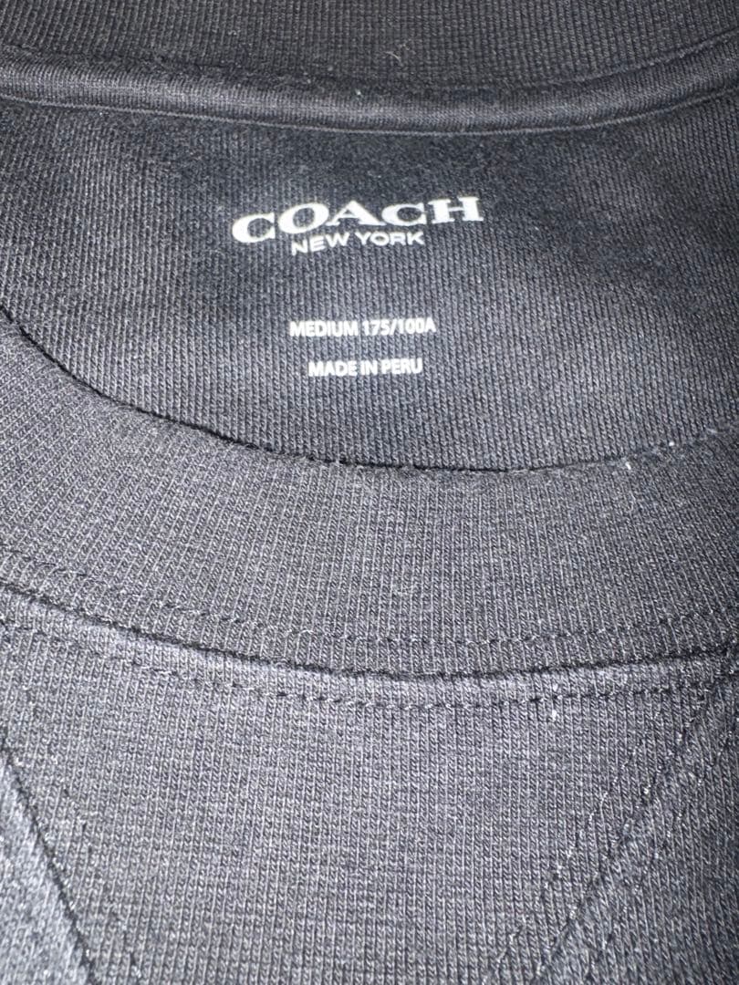 【・・・】COACH ブラック スウェット トレーナー 丸ロゴ
