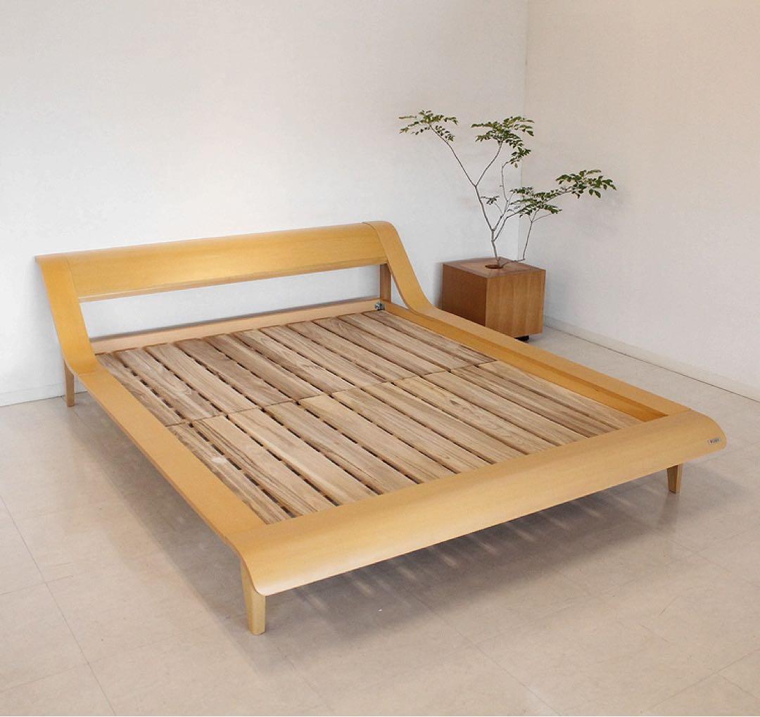 新品・アウトレット★ワイドダブル ベッドフレーム シンプル すのこ
