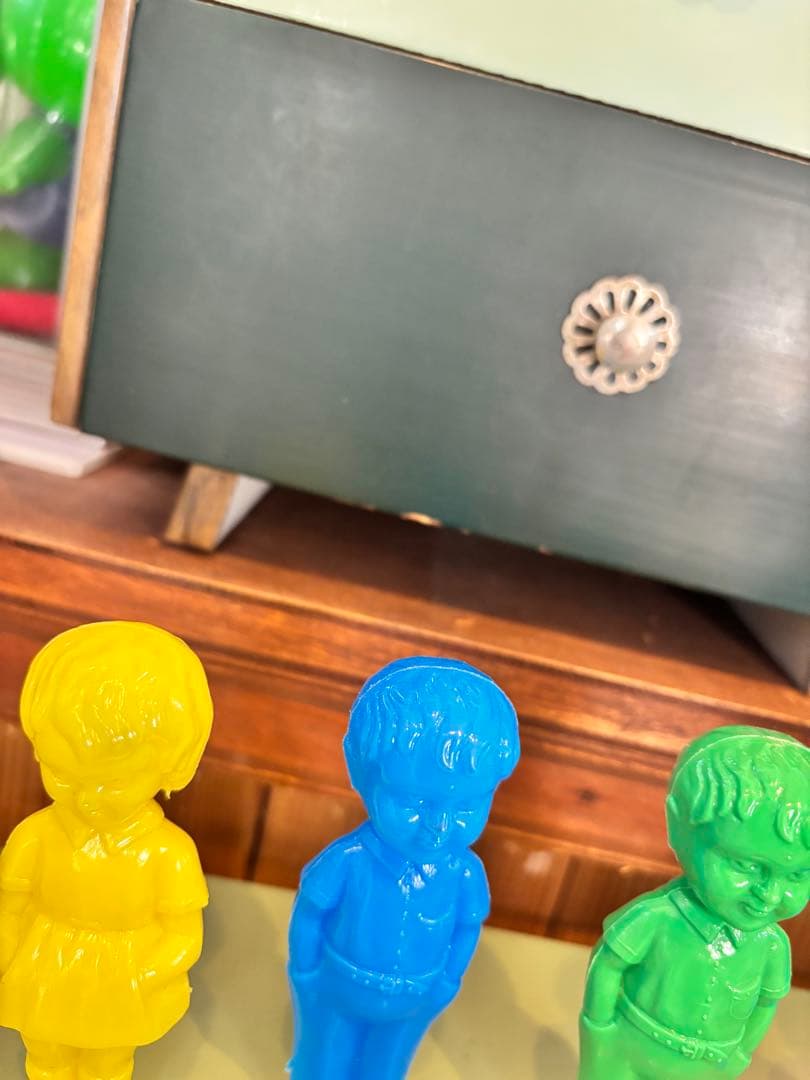 昭和レトロ 3段小引き出し 当時物 脚付き レトロポップ 小物ケース