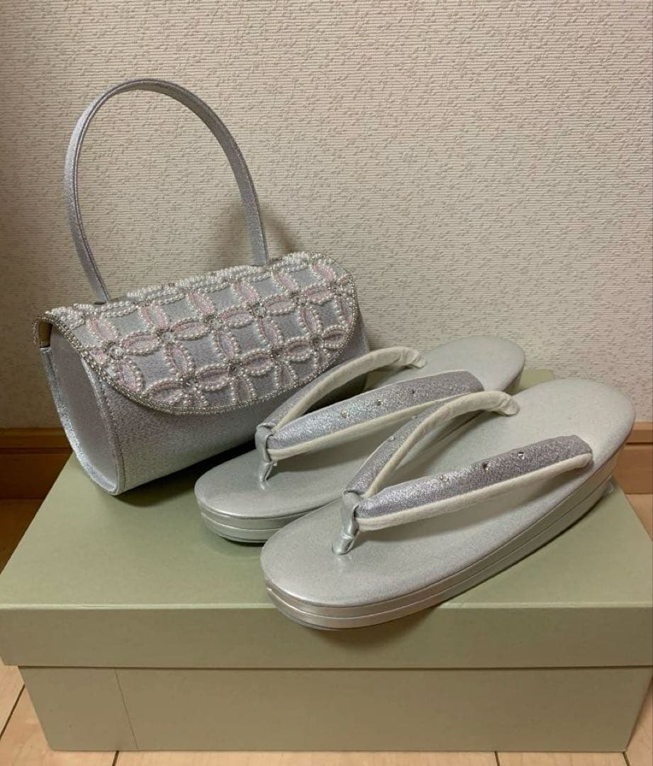 和装バッグ草履セット　振袖　前撮り　成人式　中古