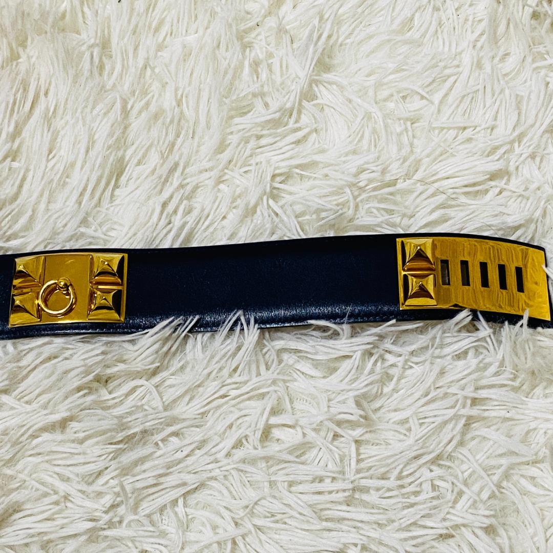 【HERMES】エルメス コリエドシアン 箱付き ゴールド ネイビー ベルト