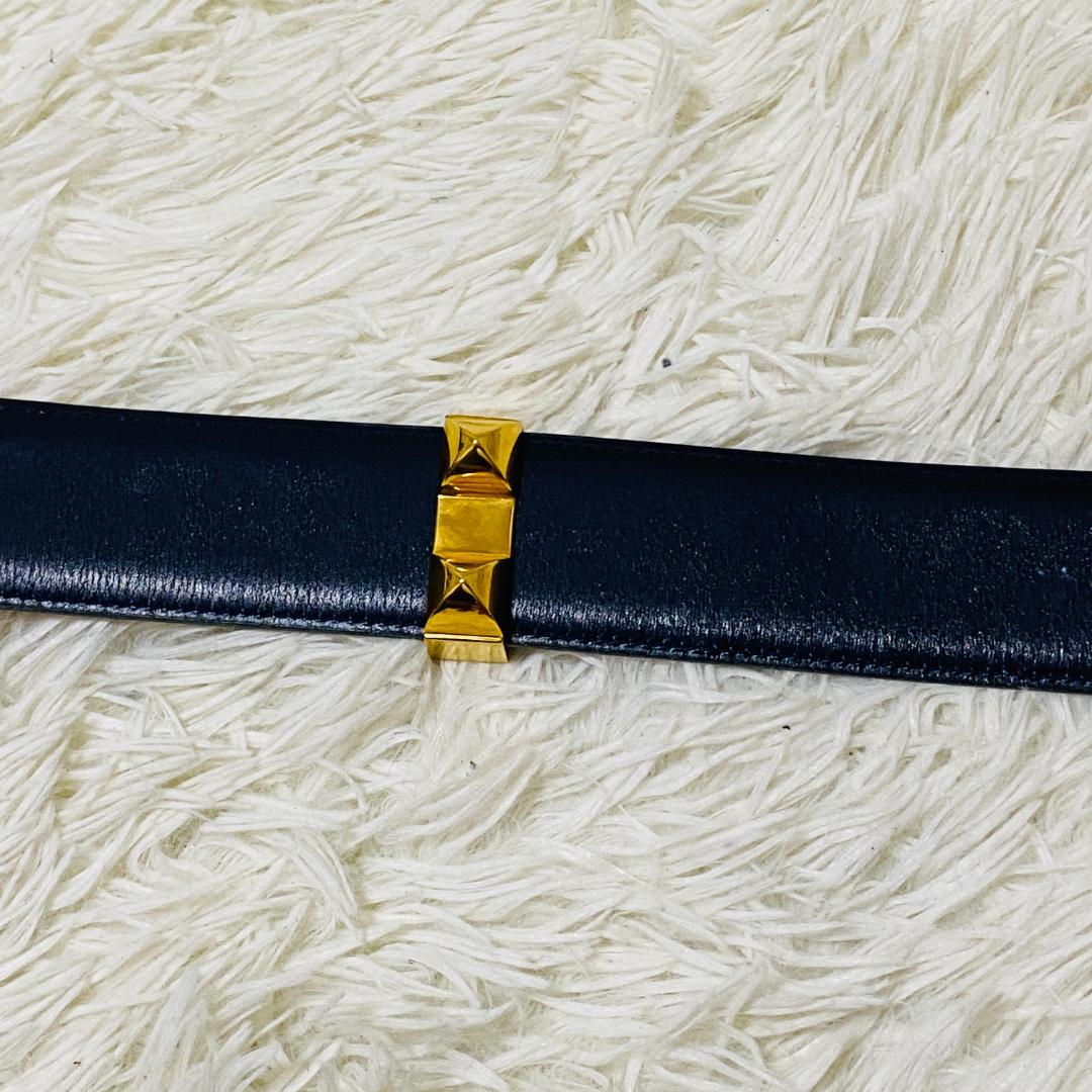 【HERMES】エルメス コリエドシアン 箱付き ゴールド ネイビー ベルト