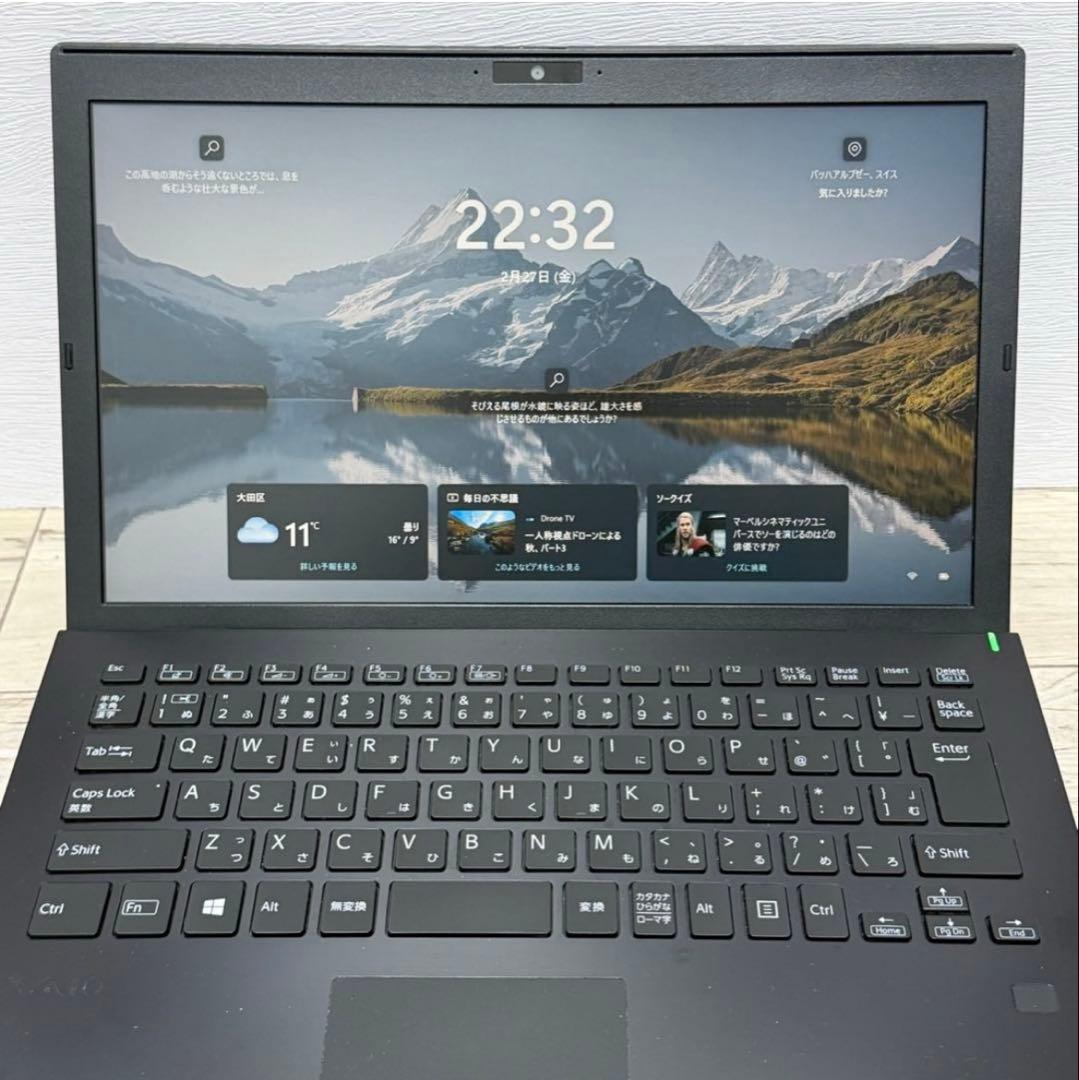 軽量/VAIO/カメラ/オフィス/SSD/Windows11/黒/第10世代i5