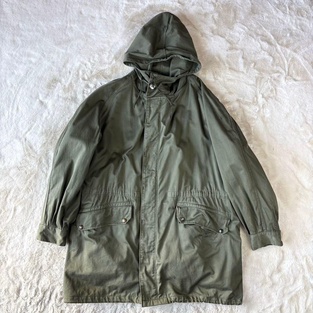 70s フランス軍　実物　XL モッズコート￼ ミリタリージャケット　M64 緑