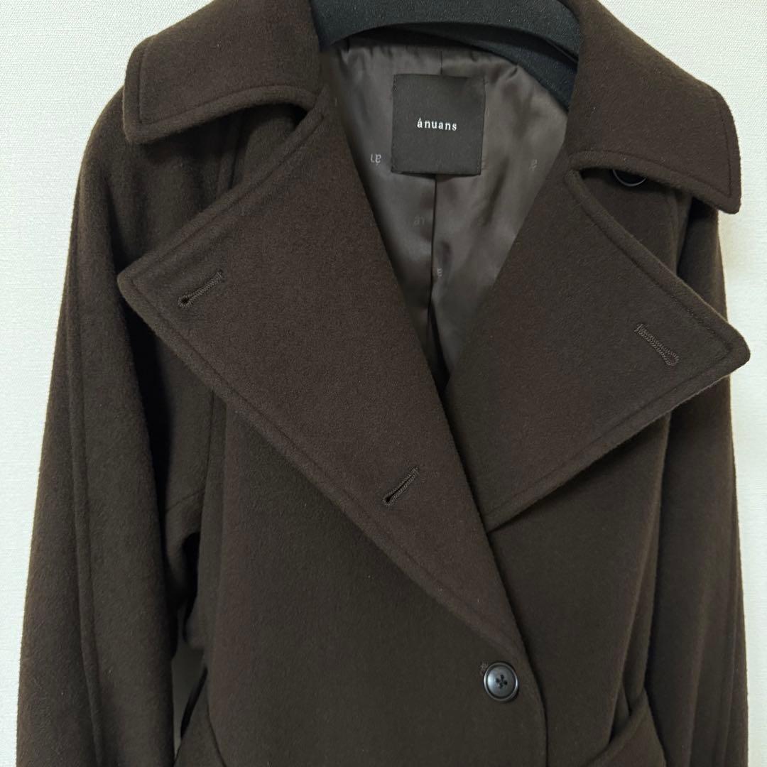 【美品】anuans アニュアンス ウールトレンチコート BROWN