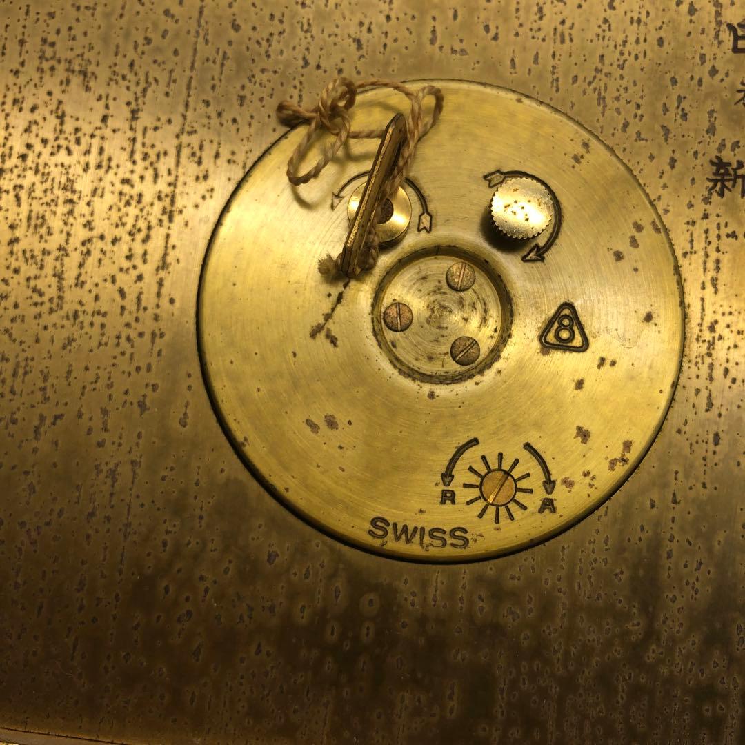 スイス高級時計メーカーIMHOFイムホフアンティーク真鍮ゴールド置き時計クロック