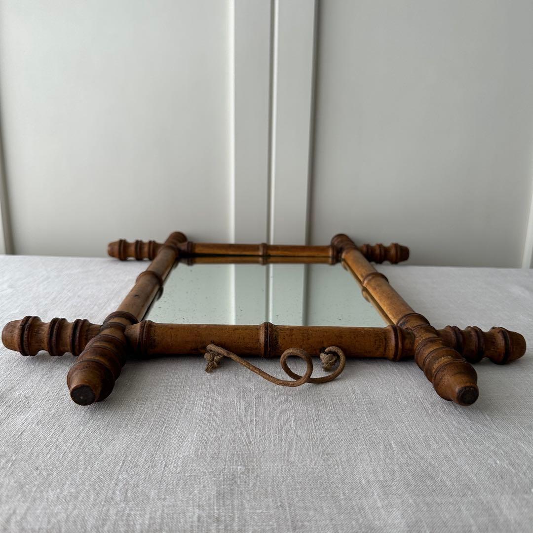 antiqueフランス アンティーク バンブーミラー 壁掛け ウォールミラー 鏡