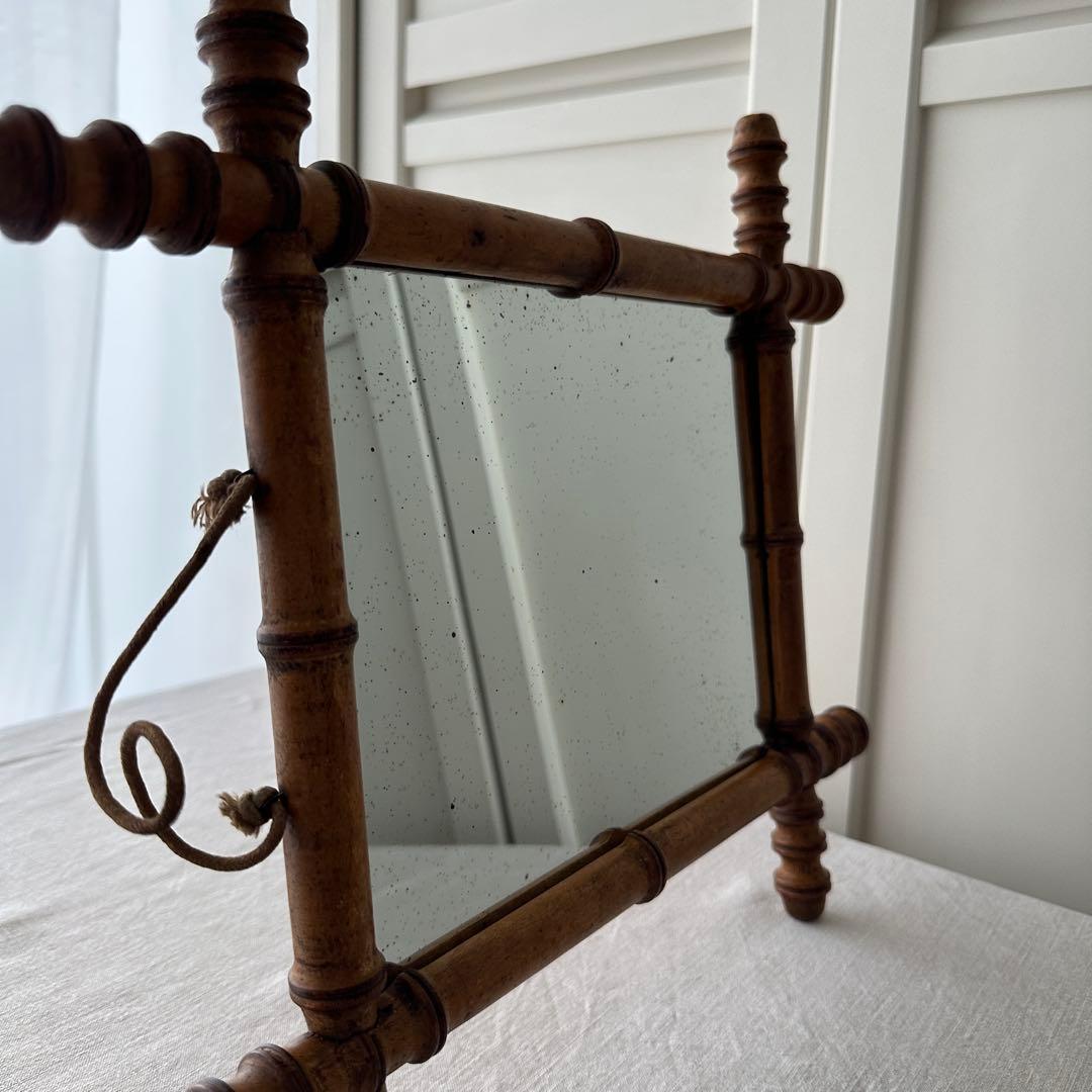 antiqueフランス アンティーク バンブーミラー 壁掛け ウォールミラー 鏡