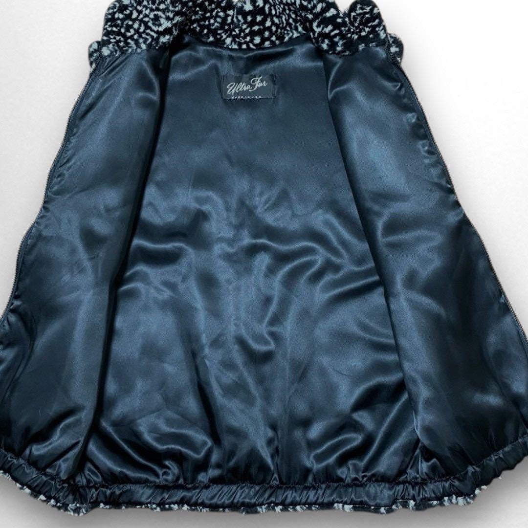 90's USA製 Ultra Fur フェイクファー ベスト レオパード 白黒