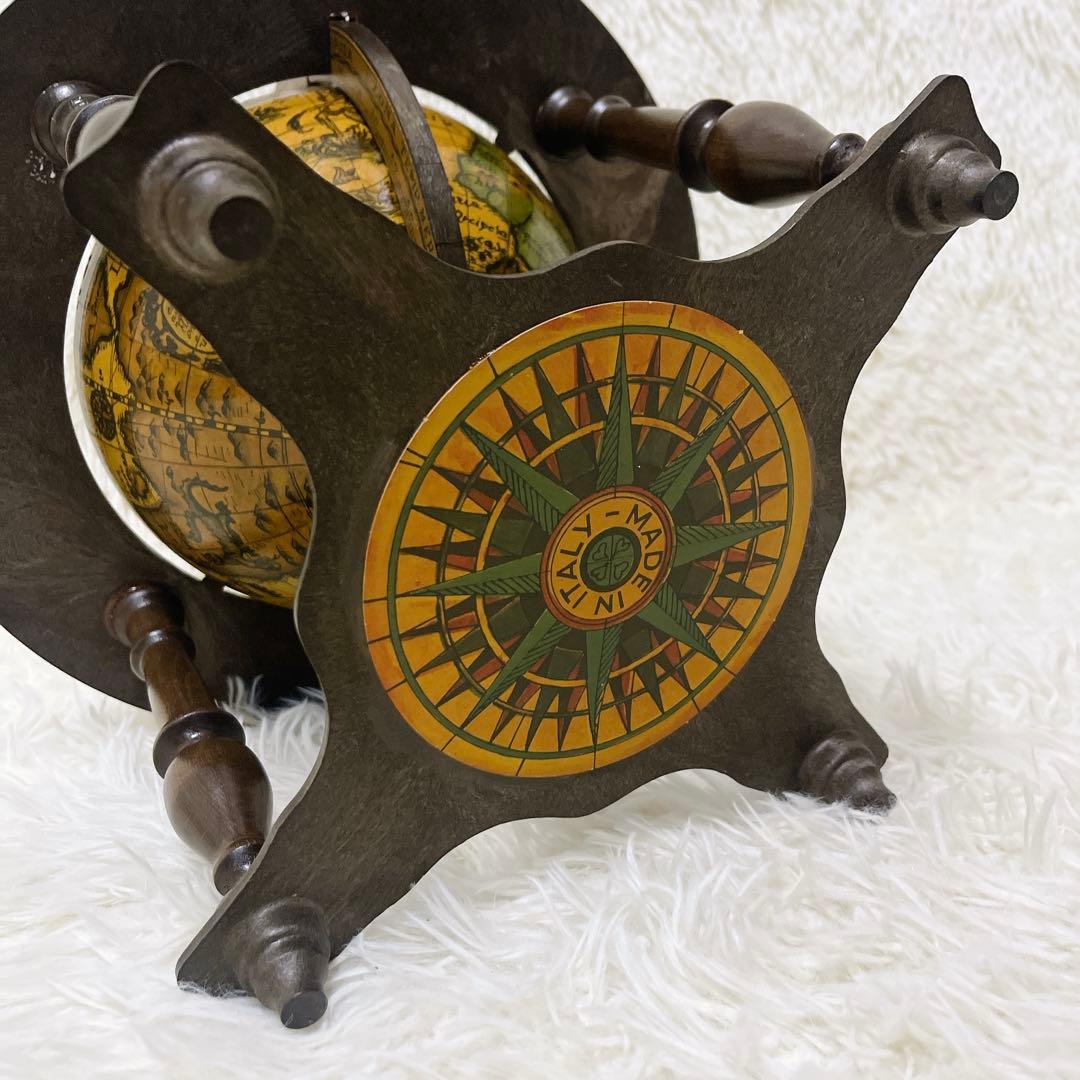 イタリアン 黄道十二宮 ヴィンテージ アンティーク 地球儀 木製 レア 希少