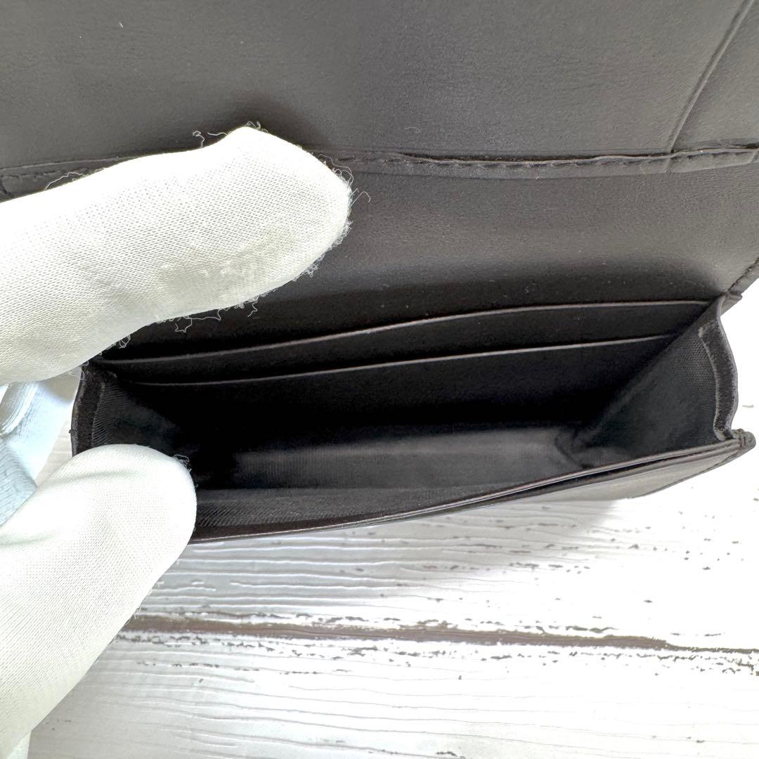 グッチ　名刺入れ　カードケース　GG　シマ　レザー ブラウン