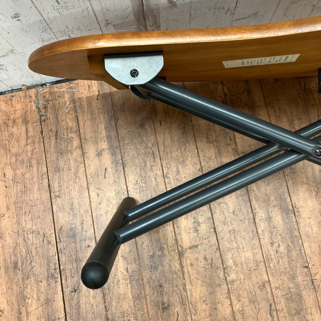 北欧レトロ 天然木製ビーンローテーブル センターテーブル リフトテーブル 昇降式