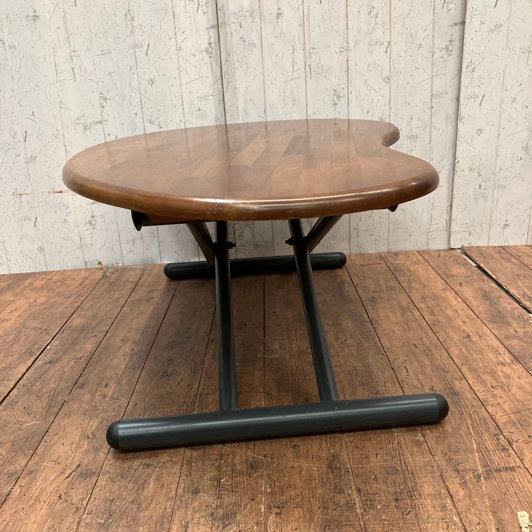 北欧レトロ 天然木製ビーンローテーブル センターテーブル リフトテーブル 昇降式