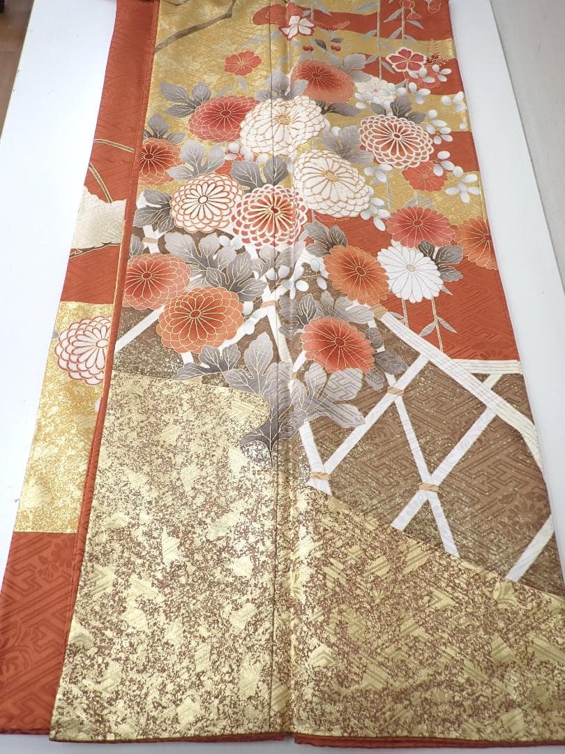 高級振袖 全面柄 金駒刺繍 金彩 身丈164cm(+3cm) 成人式 卒業式