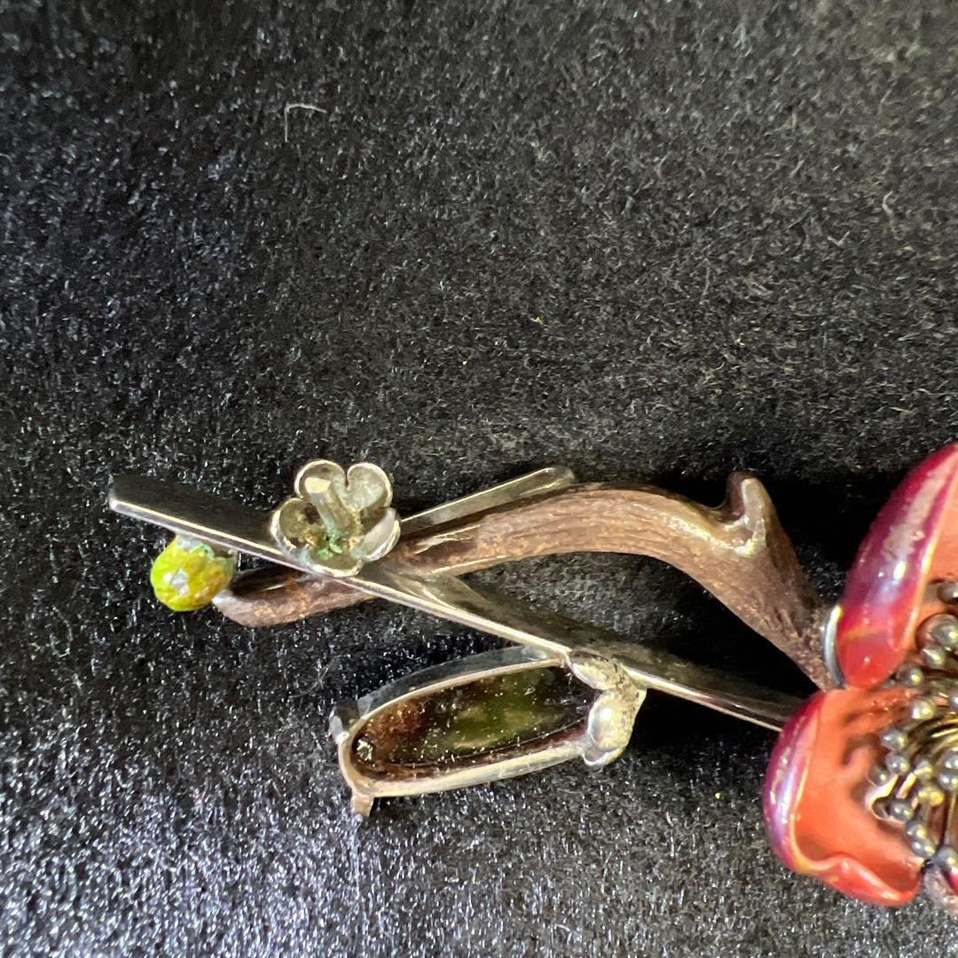 極上金工　銀細工ブローチ　28g 東Y8-0129☆2F