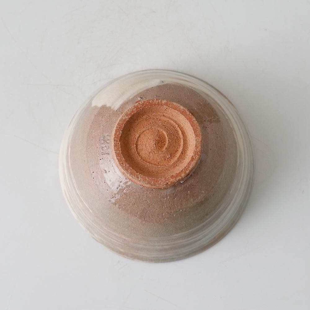 三光 紀州焼 葵窯々元 南枝庵（二代）寒川栖豊（司朗）刷毛目 茶碗 茶道具 共箱