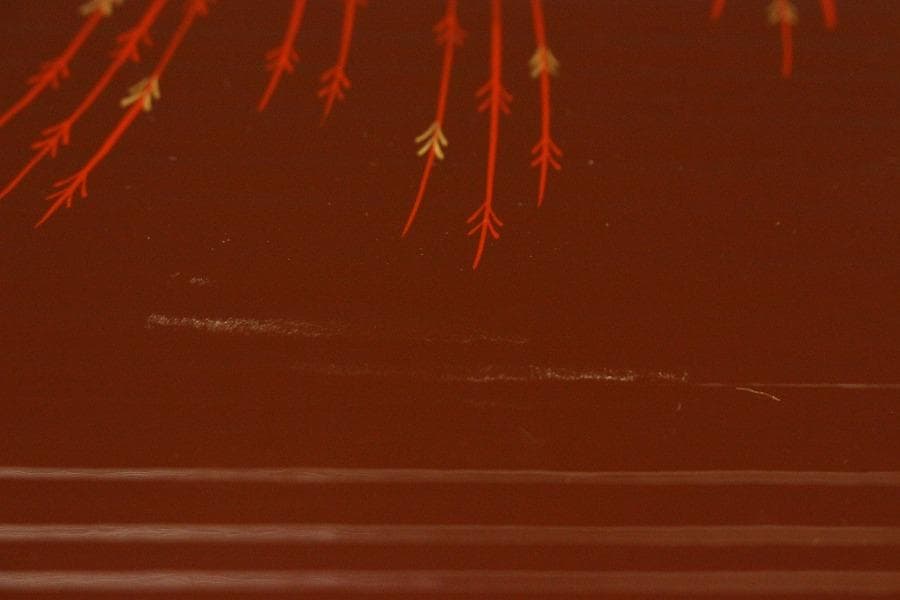 懐石 松花堂 垂れ柳 紋 蓋物 漆塗 十客(LC413)