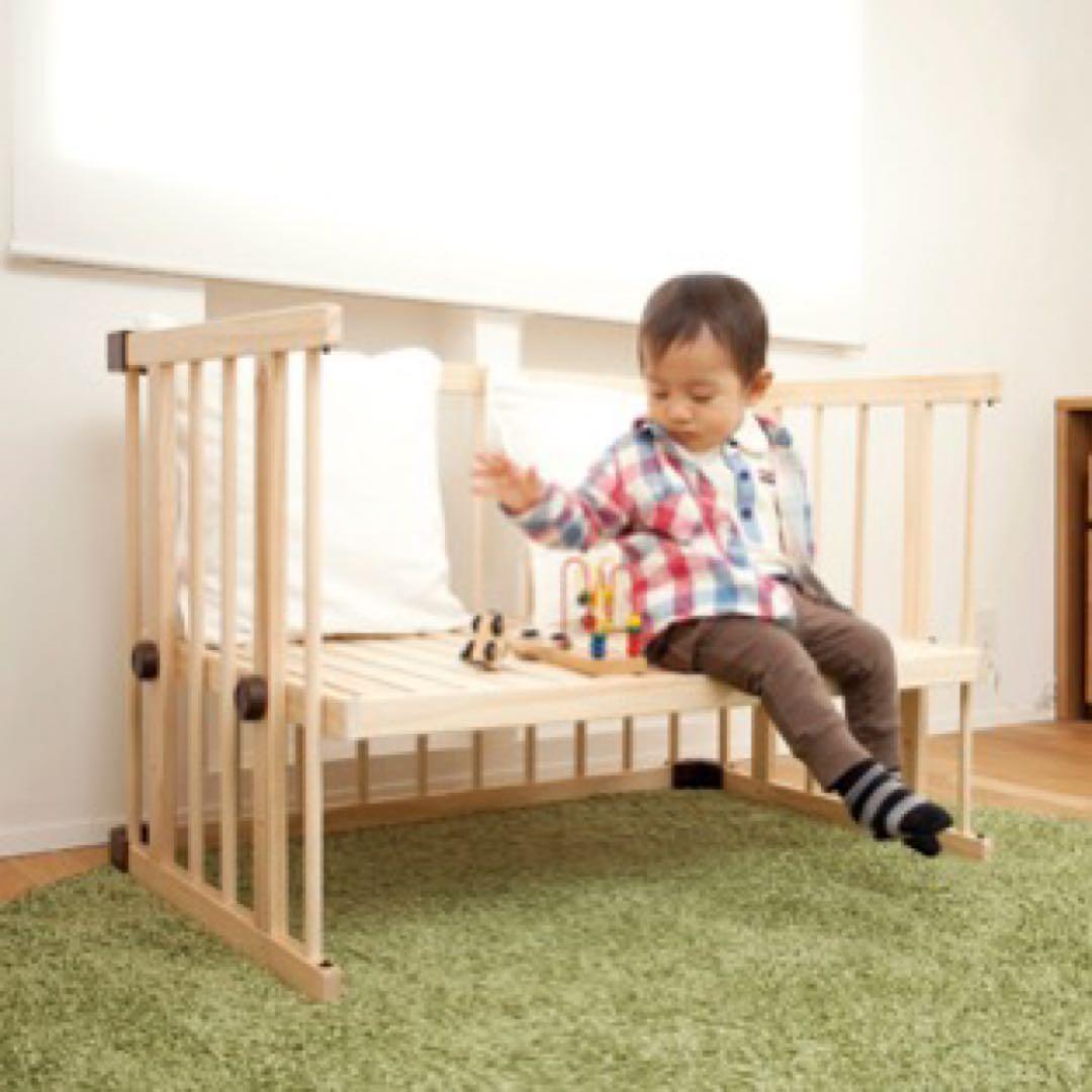 ベビーベッド　ホワイト　ファルスカ　ミニジョイントベッドネオ