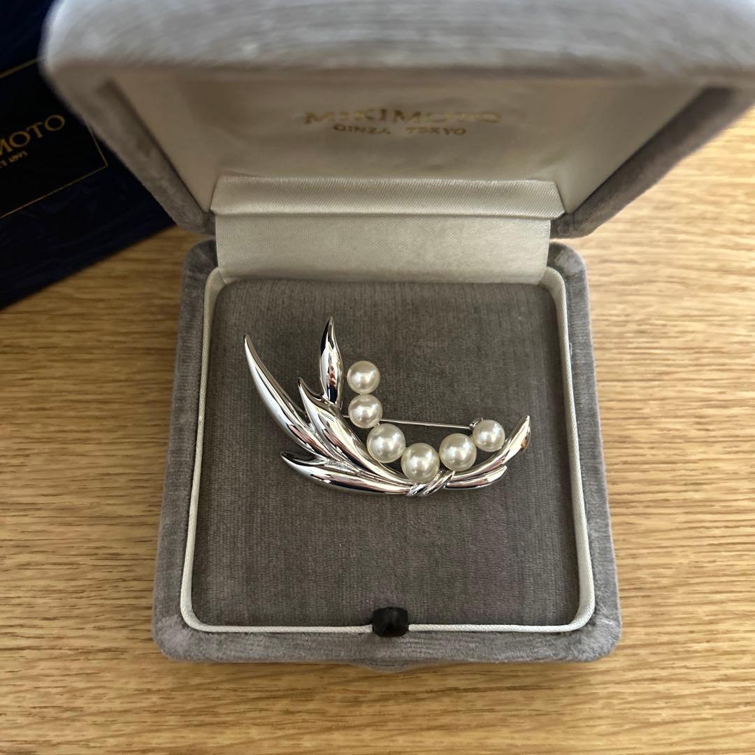 MIKIMOTO ミキモト　真珠　パール　ブローチ シルバー 6珠