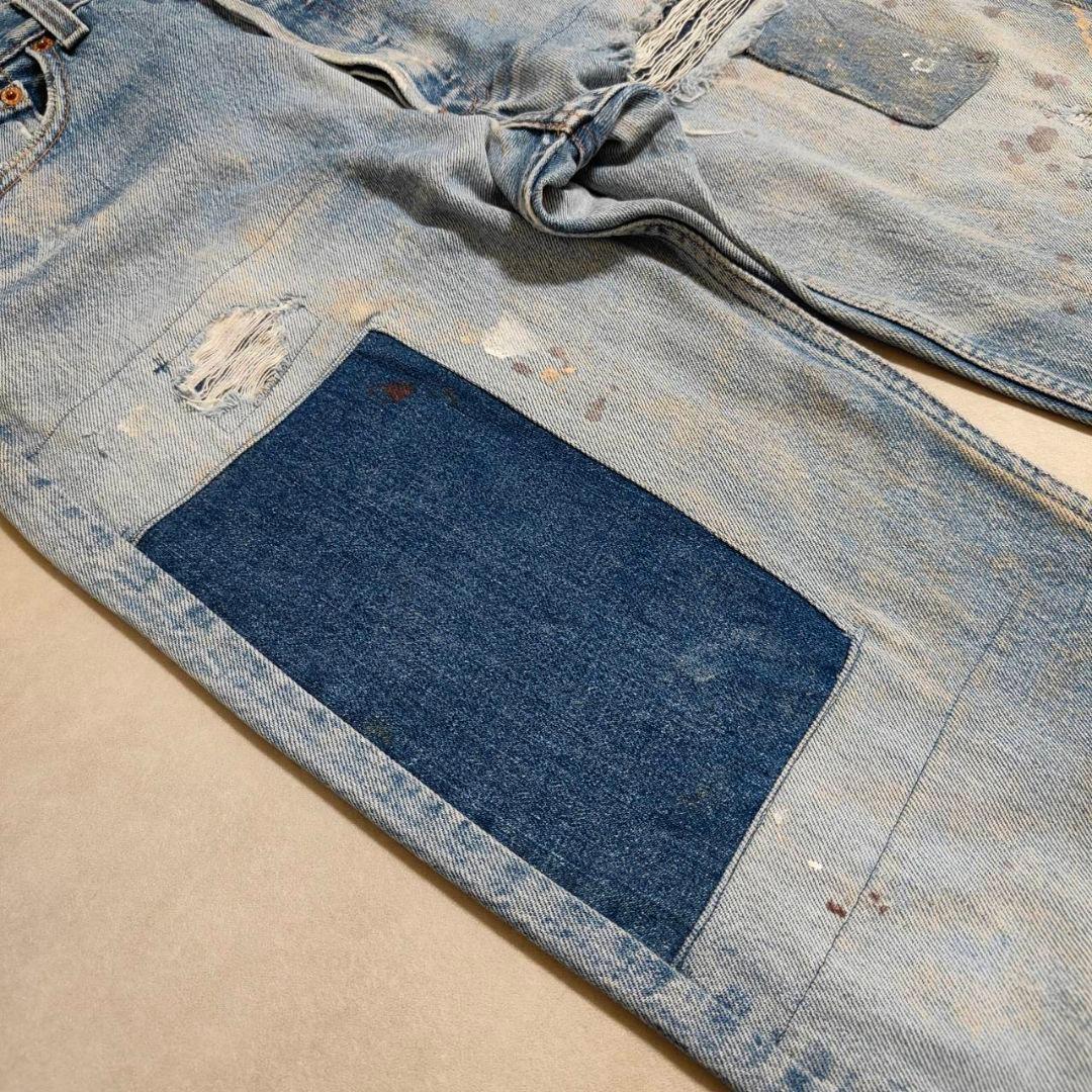 ビンテージ リーバイス 501 グランジデニム ダメージ パッチワーク w34