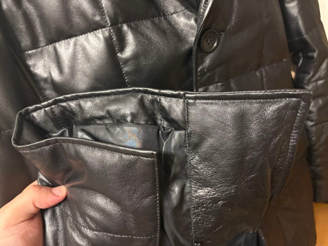 羊革ダウンブレザー