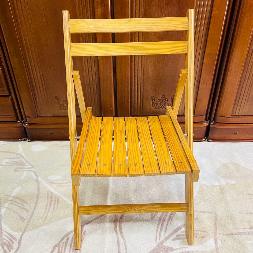 木製 折りたたみチェア 2脚セット