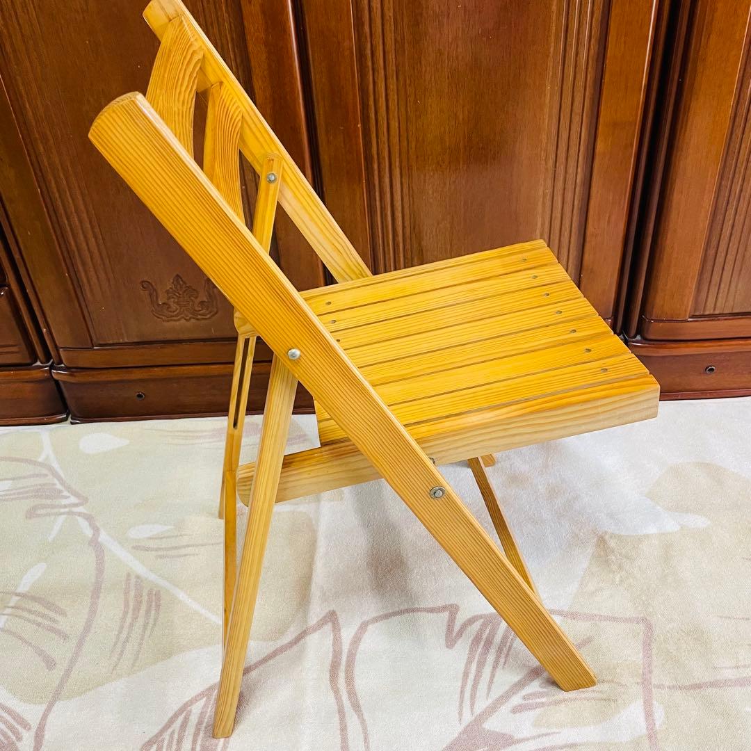 木製 折りたたみチェア 2脚セット