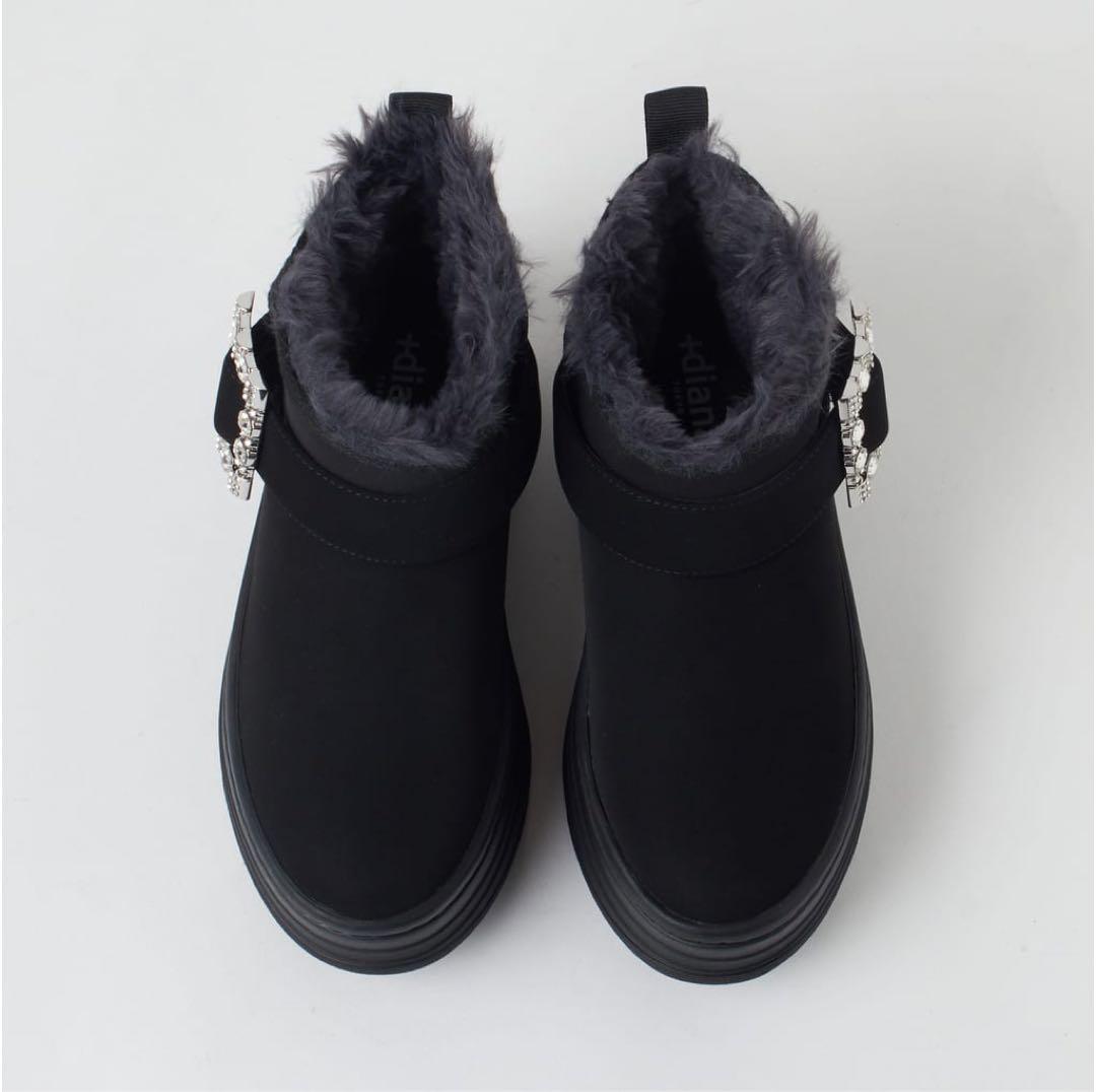 新品　diana プラスダイアナ　まるみシルエットが可愛いあったか厚底ブーツ 黒