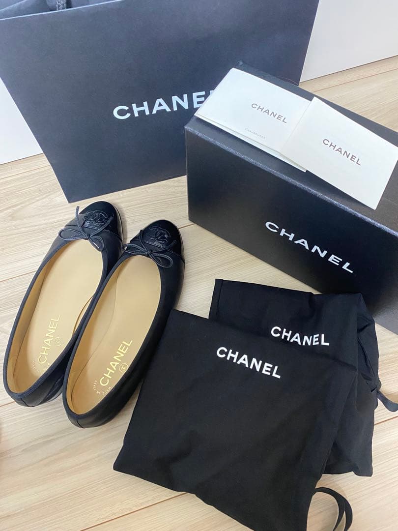 CHANEL バレリーナ　37.5 Black 美品✴︎