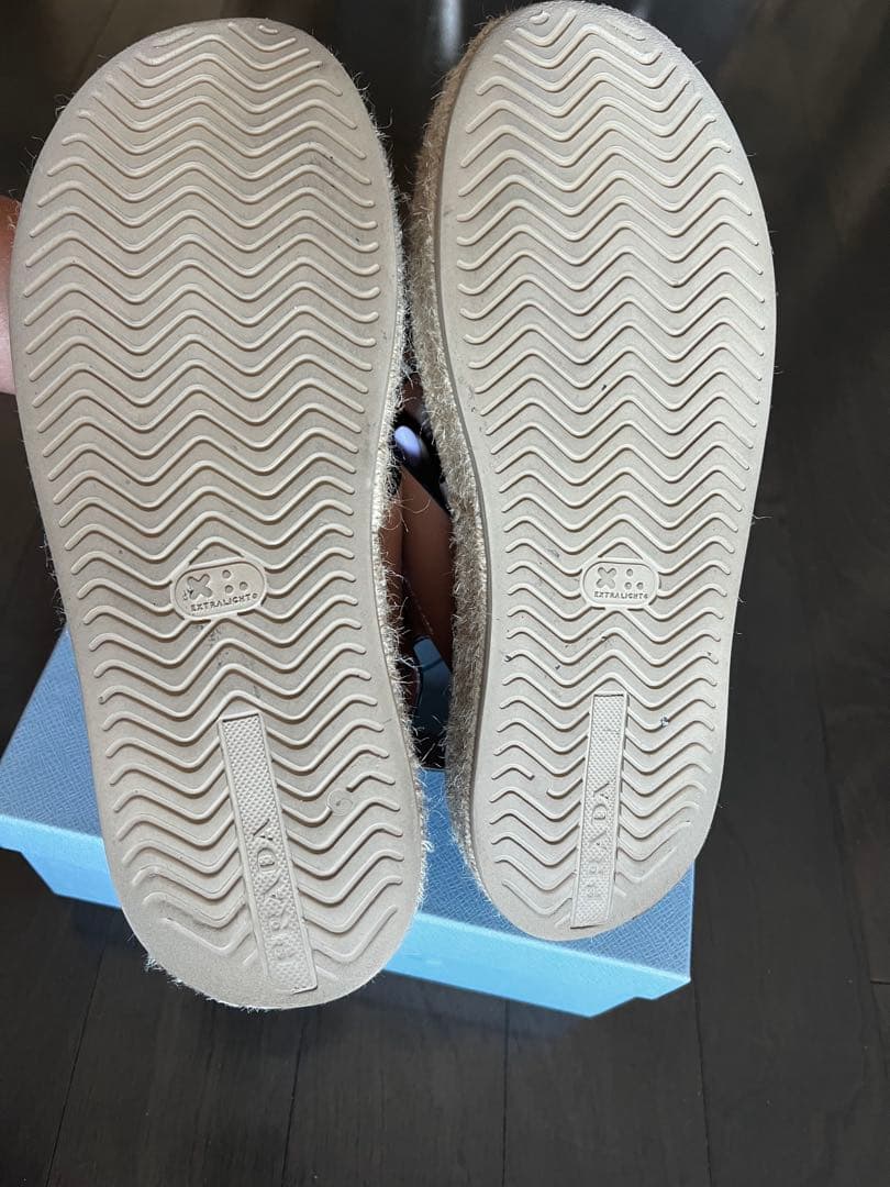 セール【大きめサイズの方必見】PRADAプラダ　厚底サンダル　キャメル