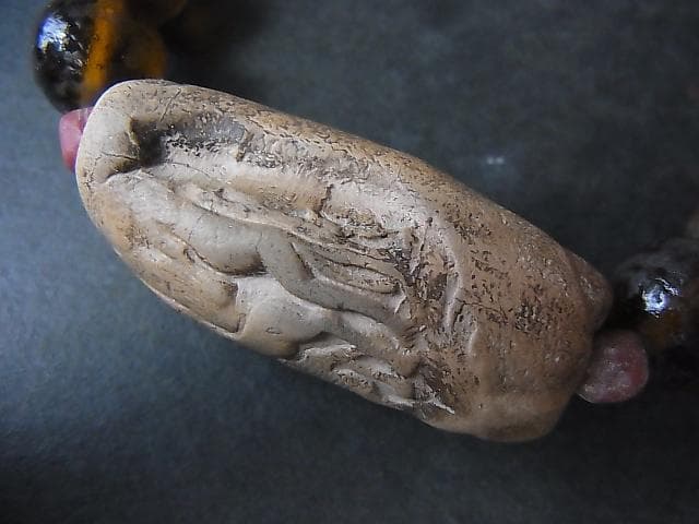 ★Y0302★アンティーク　ブレスレット　テラコッタ　ガラスビーズ