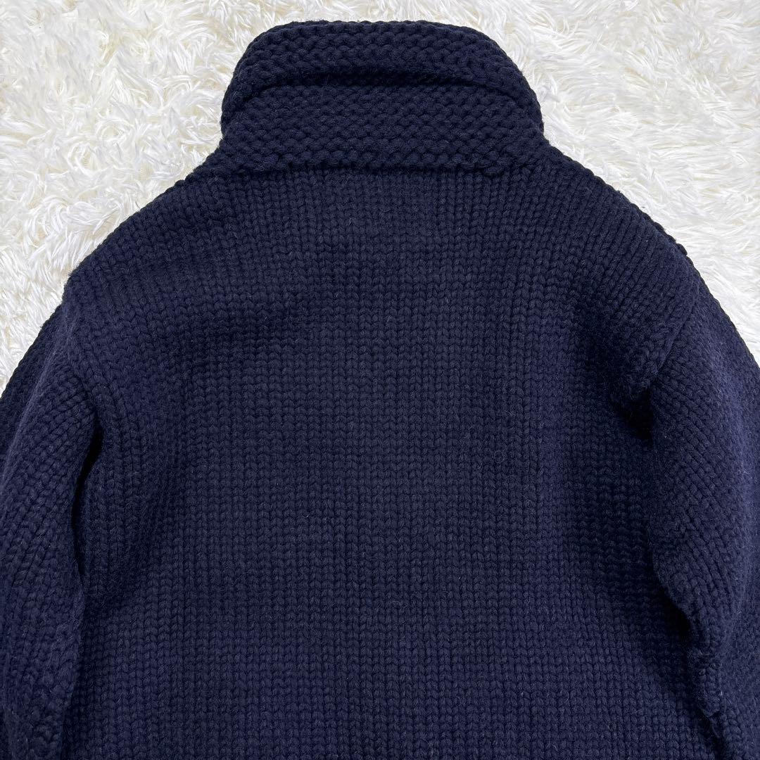 ✨カナダ製・別注✨カナディアンセーター×ロンハーマン　カウチンニット　ジップ　紺